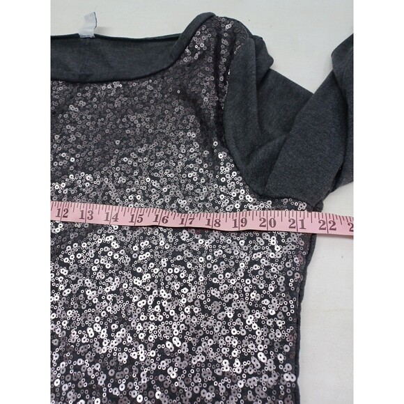 OLD NAVY Womens Sequined Stretch Sheath Dress XL Gray Long Sleeve - Picture 7 of 10